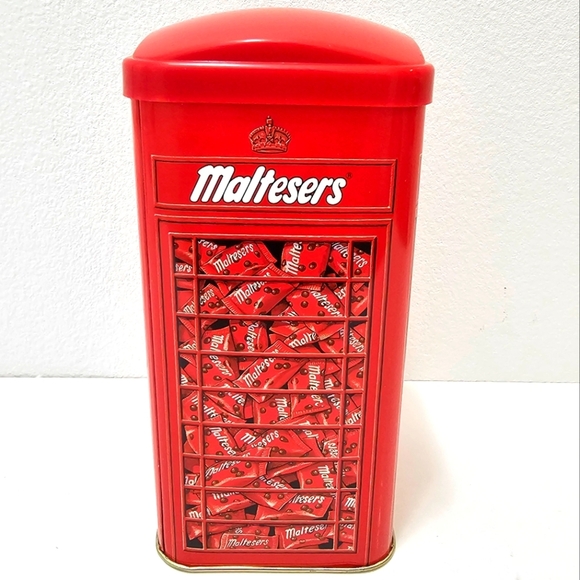 Vintage Maltesers Chocolates Red Metal Coin Bank - Picture 1 of 14